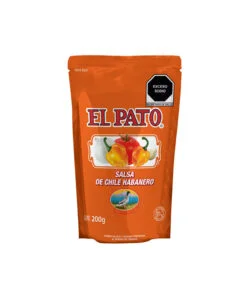 Salsa de chile habanero en sobre El Pato